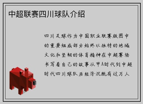 中超联赛四川球队介绍